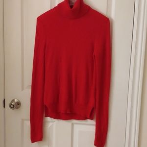Ellen Tracy red turtleneck cashmere sweater sz M